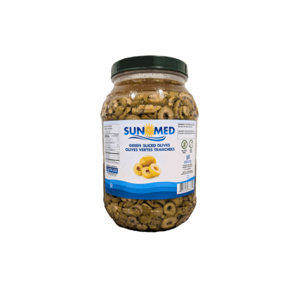 Green Sliced Olives in PET jar - 6x3L