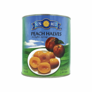 Peach halves in tins (2.84L)