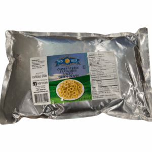 Green Sliced Olives in aluminium bags